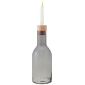 Bottle maljakko/kynttilänjalka M harmaa