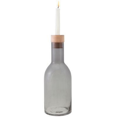 Bottle maljakko/kynttilänjalka M harmaa