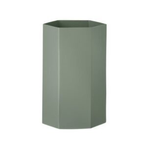 Hexagon maljakko 12x21 dusty green